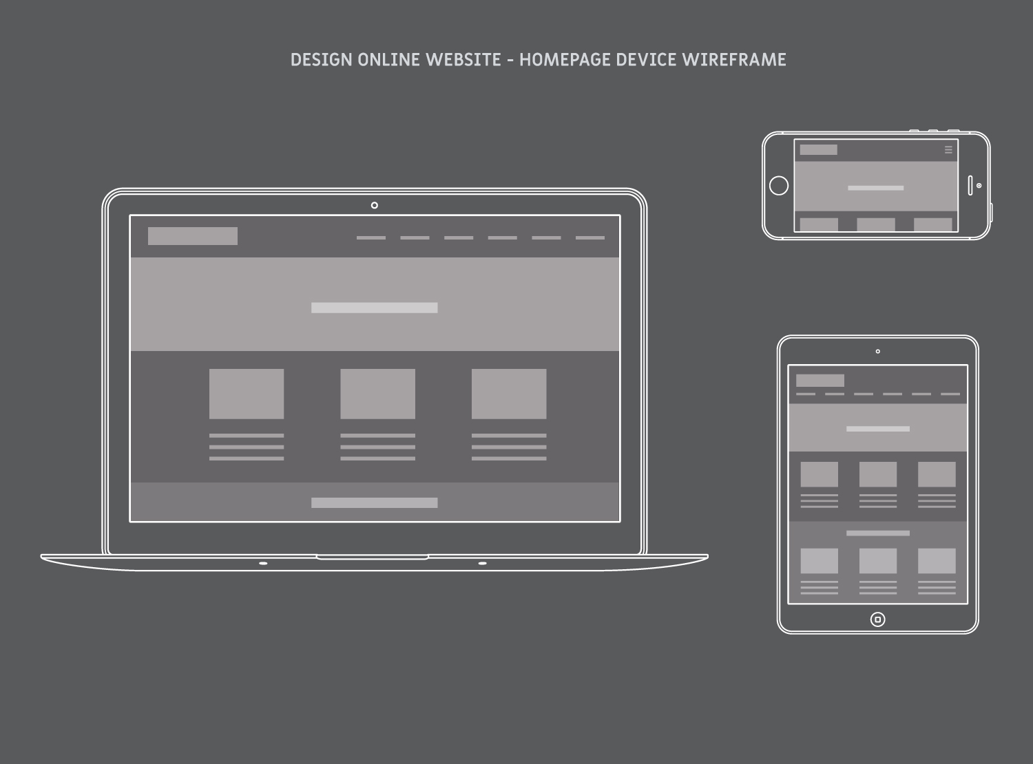 Design Online Homepage Device Wireframe